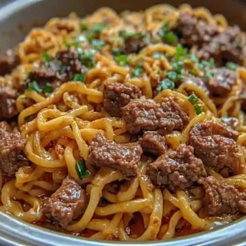 sticky beef noodles crockpot