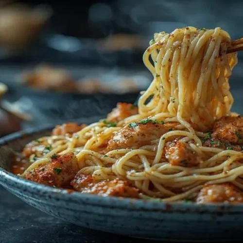 Sticky Garlic Chicken Noodles Crockpot
