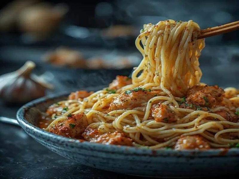 Sticky Garlic Chicken Noodles Crockpot
