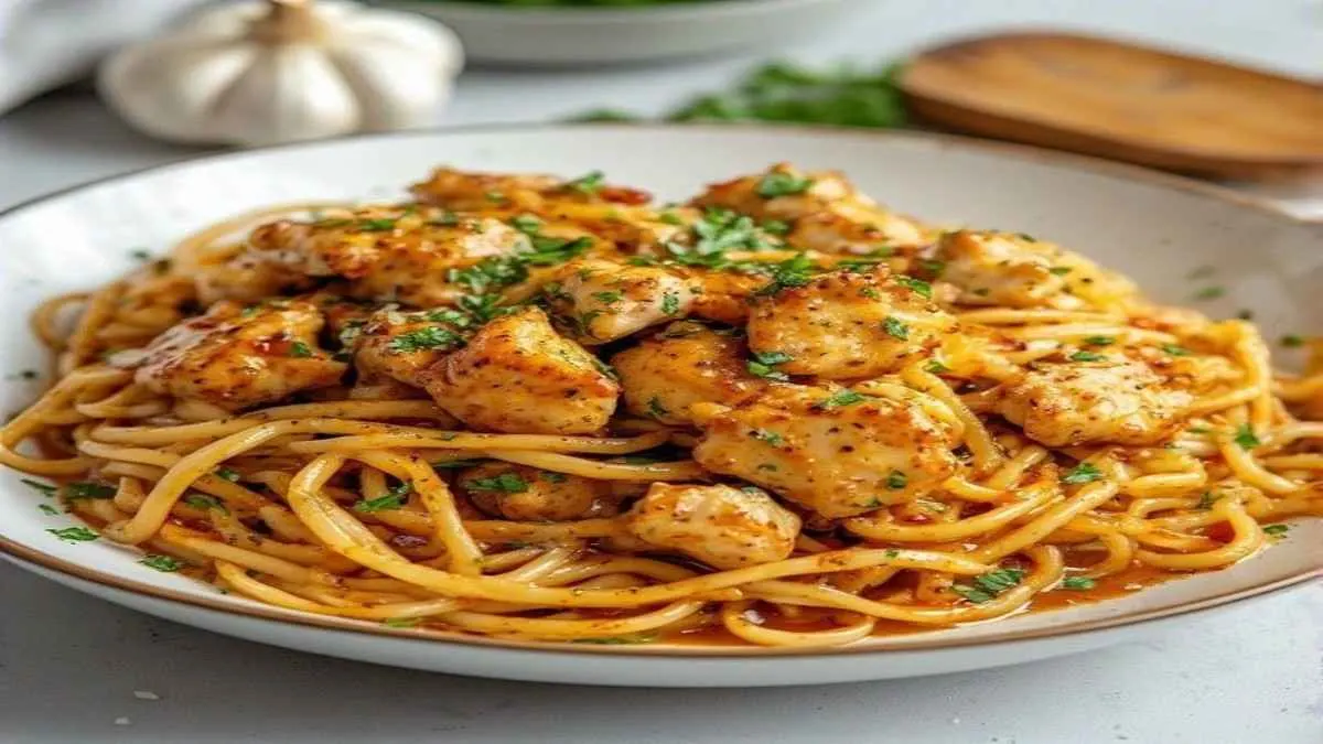 Sticky Garlic Chicken Noodles Crockpot