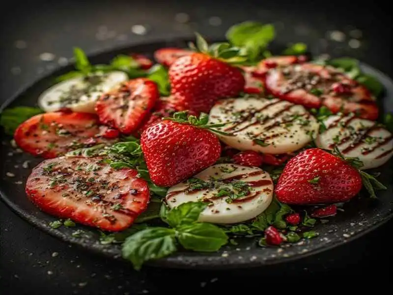 strawberry caprese balsamic salad
