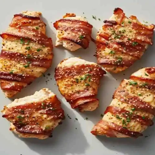 bacon wrapped garlic parmesan chicken