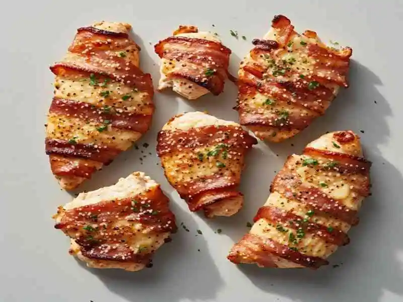 bacon wrapped garlic parmesan chicken