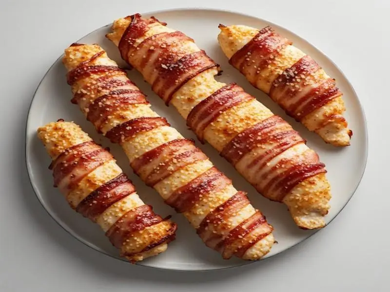 bacon wrapped garlic parmesan chicken