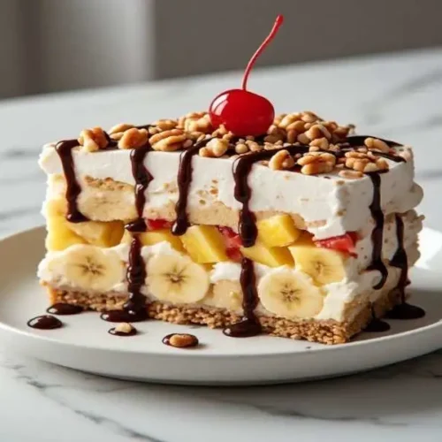 no bake banana split cake