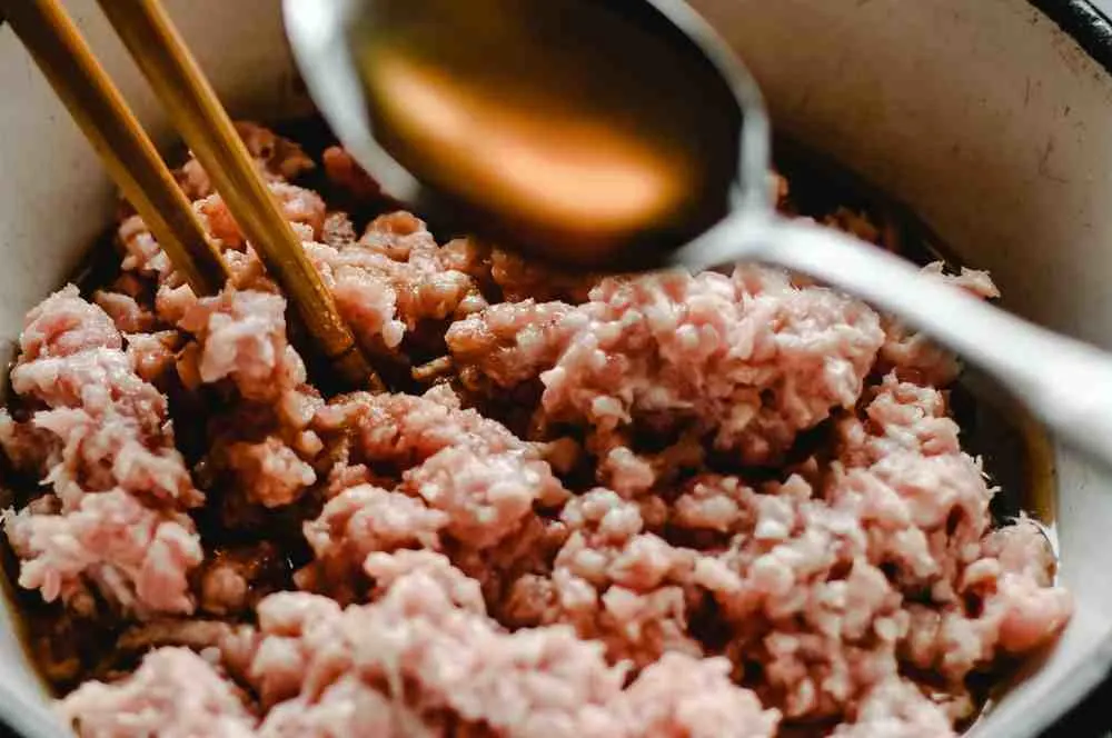 Browning ground beef in a skillet